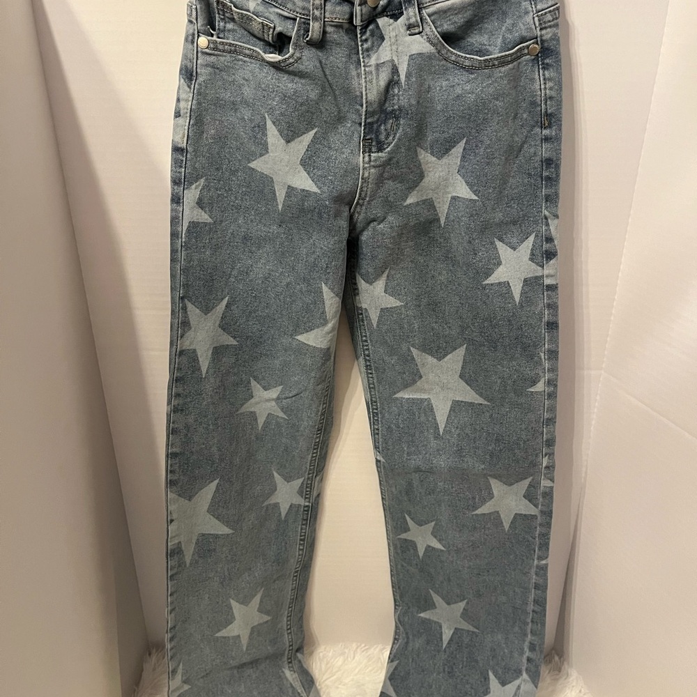 Star Patterned Blue Jeans